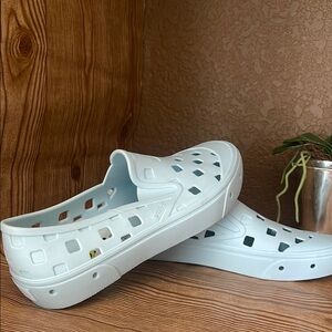 White Slip-On Clogs